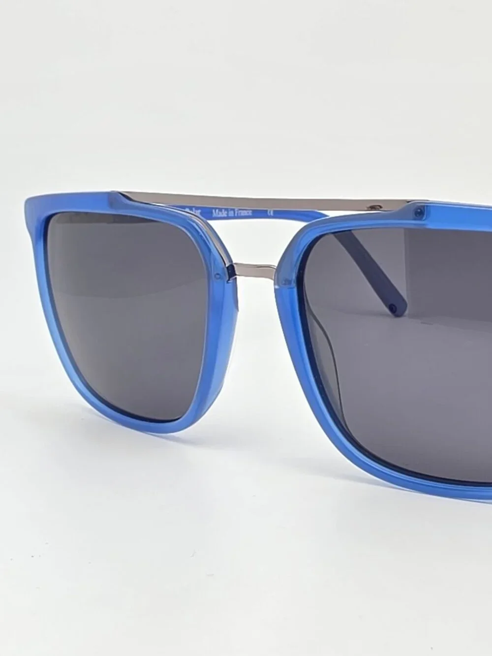 See Eyewear 1845 C239 Blue Frame Polarized Grey Lens Aviator Sunglasses w/ Case